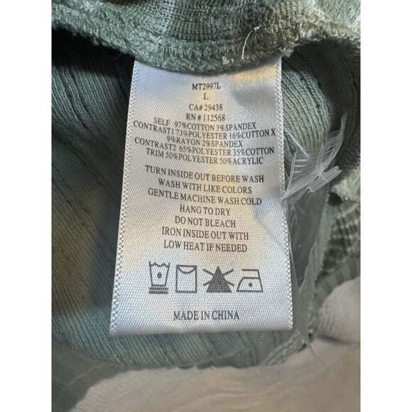 Miss Me Blouse Balloon Oversized Sweater strips Green boho grunge - Picture 5 of 12